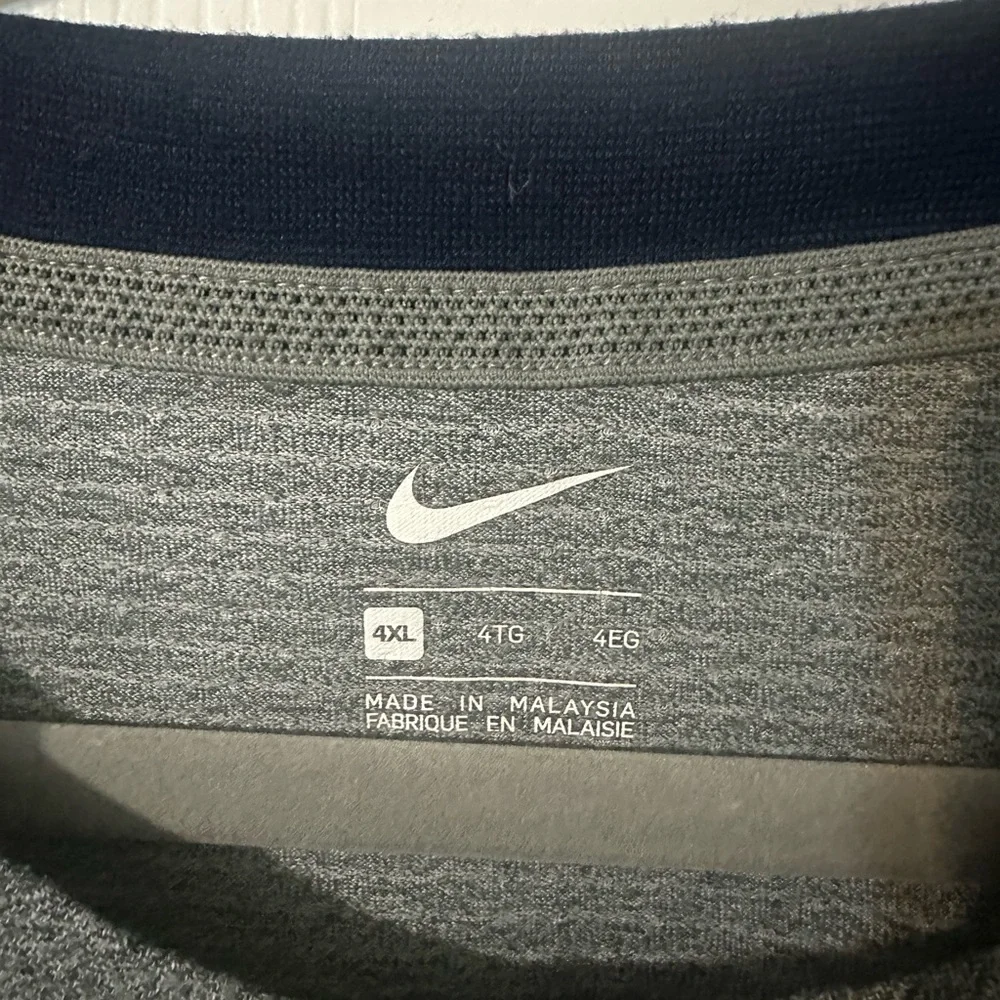 Nike Coach’s Authentic Men's Gray and Blue Shirt 4xl sideline authentic